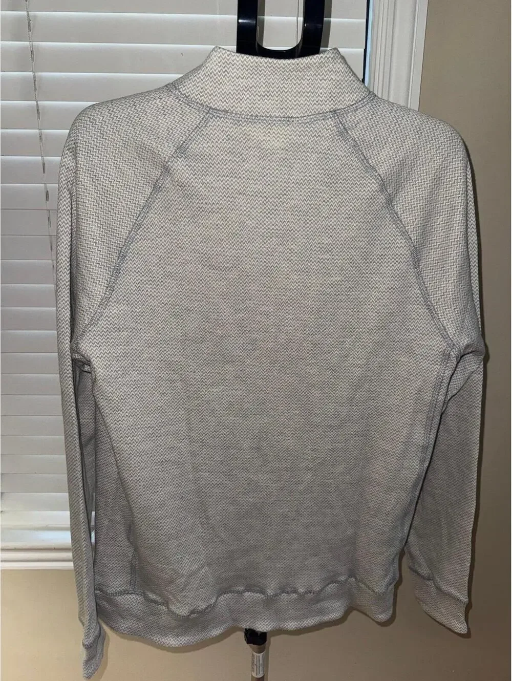 American Giant Reversible Quarter Zip Pullover Men’s Medium Gray Chevron Made US